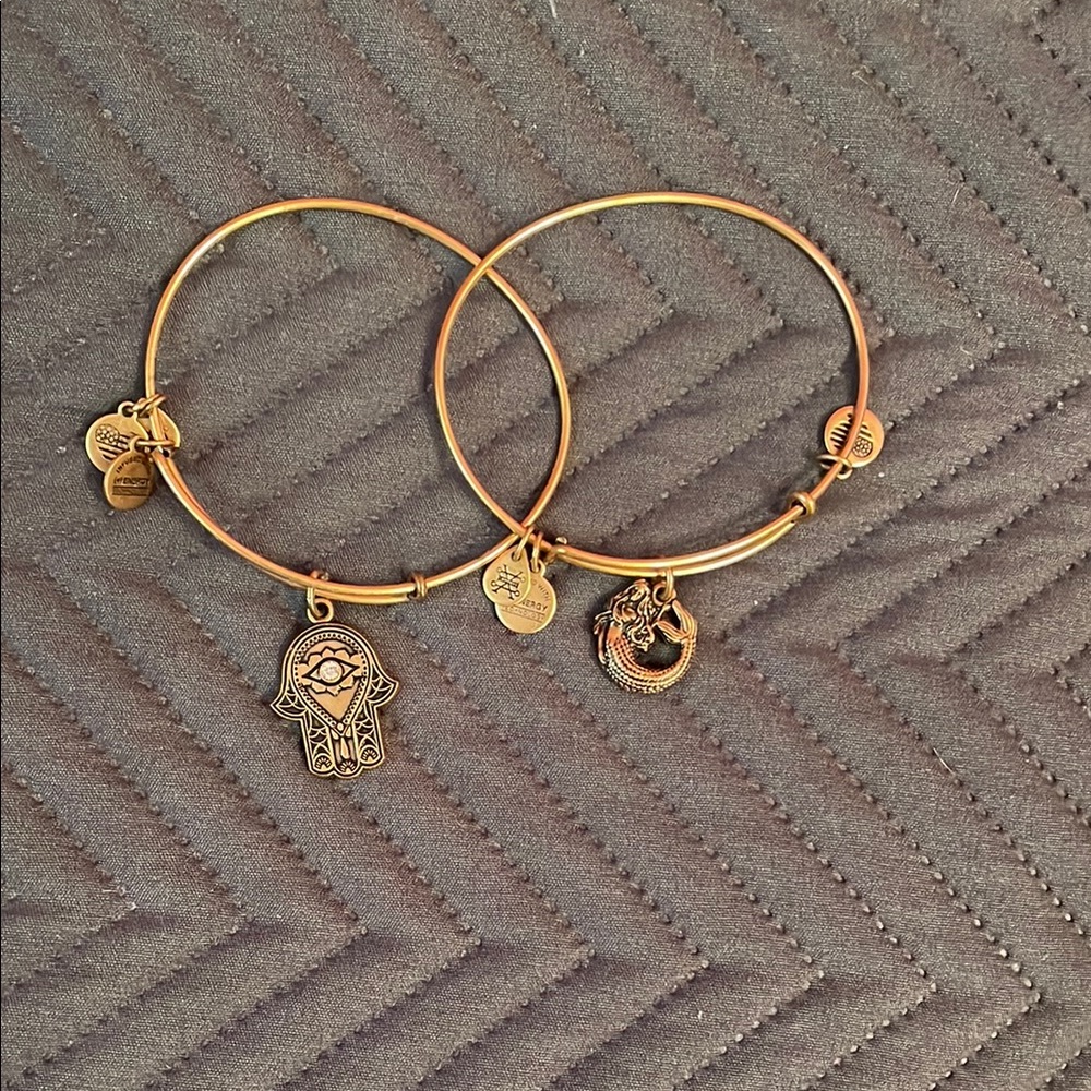 Gold Charm Bangle Set